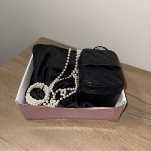 Zara Black Dress with Pearl Accents